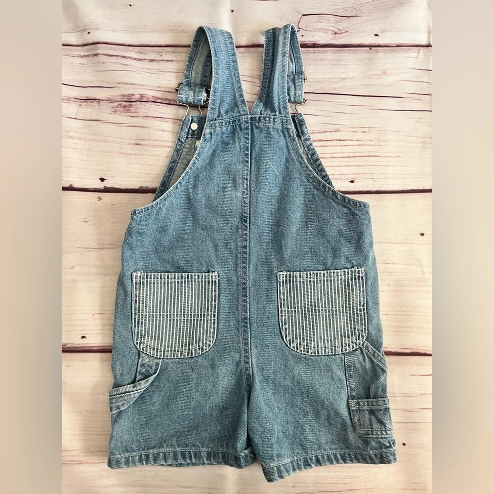 Vintage Disney Winnie the Pooh Denim Overall Shorts Girls' Size 3T - Picture 3 of 5